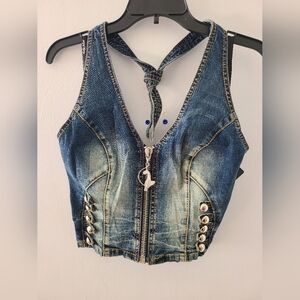 Baby phat Denim Blue Sleeveless Top
